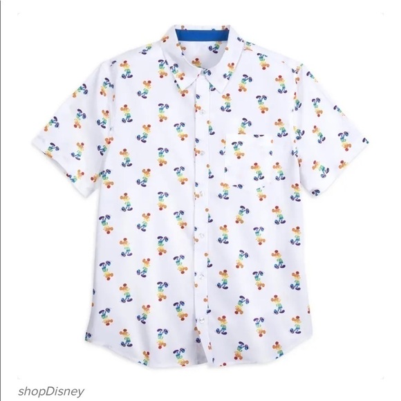 PRIDE Disney Mickey Mouse rainbow unisex woven shirt - Picture 5 of 8